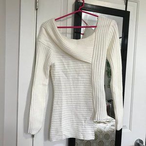 Asymmetrical White Sweater